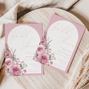 Boho Arch Mooie Blush Bloemen Vrijgezellenfeest Kaart