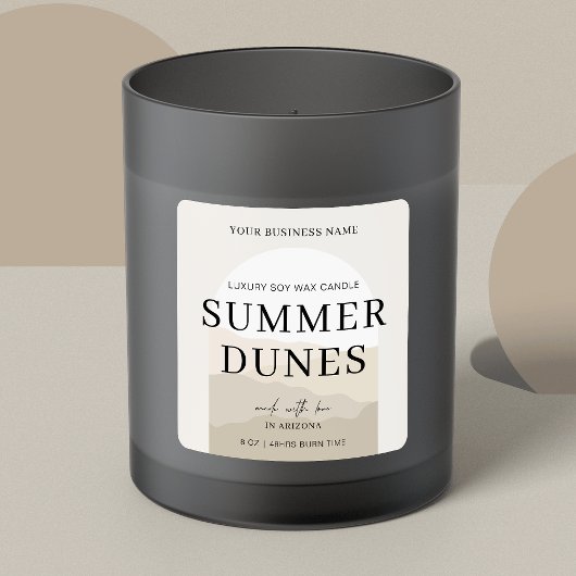 Boho Arch Neutrale Kleur Elegant Kandle Vierkante Sticker