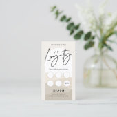 Boho Arch Neutrals Beige Monogram Beauty Salon Klantenkaartje (Staand voorkant)