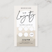 Boho Arch Neutrals Beige Monogram Beauty Salon Klantenkaartje (Voorkant)