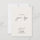 Boho Arch Neutrals Beige Monogram Business Bedankkaart (Achterkant)