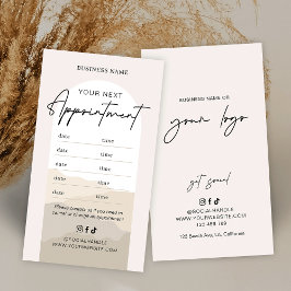 Boho Arch Neutrals Beige Monogram Schoonheidssalon Afsprakenkaartje