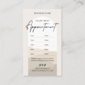 Boho Arch Neutrals Beige Monogram Schoonheidssalon Afsprakenkaartje (Voorkant)