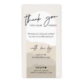 Boho Arch Neutrals Monogram Business Box Seal Etiket (Voorkant)