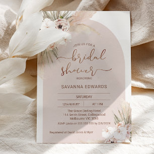 Boho Arch Orchards Pampas Grass Vrijgezellenfeest Kaart