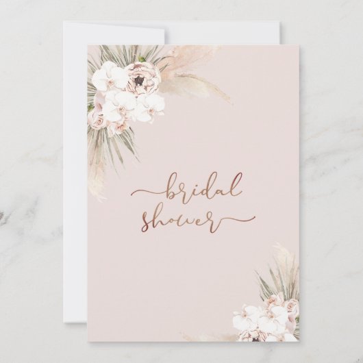 Boho Arch Orchards Pampas Grass Vrijgezellenfeest Kaart (Achterkant)