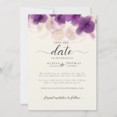 Boho Arch Paars Orchid Elegant Chic Photo Wedding Save The Date (Achterkant)