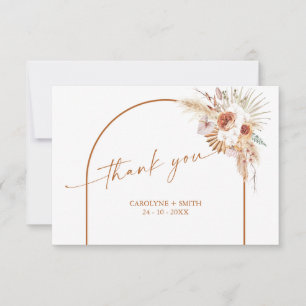 Boho Arch Pampas Grass Baby shower Hartelijk dank