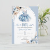 Boho arch pampas grass blauw tutu dress Baby showe Kaart (Staand voorkant)