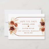 Boho Arch Pampas Grass Bloemen Terracotta Bruiloft Save The Date (Voorkant)