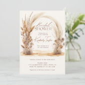 Boho Arch Pampas Grass Floral Vrijgezellenfeest Kaart (Staand voorkant)
