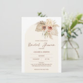 Boho Arch Pampas Grass Floral Vrijgezellenfeest Kaart (Staand voorkant)