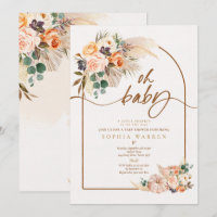 Boho Arch Pampas Grass Pumpkin Baby shower
