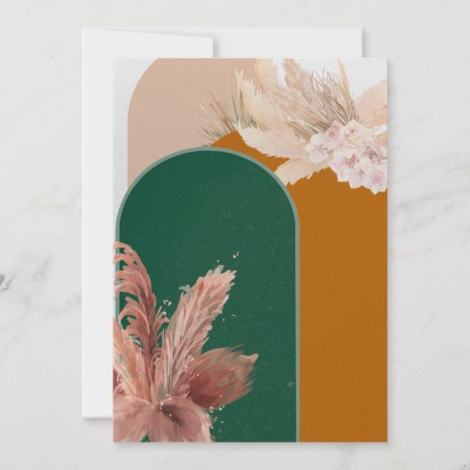 Boho Arch Pampas grass Save the Date Kaart (Achterkant)