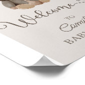 Boho Arch Pampas Grass Teddy Bear Baby shower Poster (Hoek)