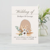 Boho Arch Pampas Grass Terracotta Wedding Kaart (Staand voorkant)