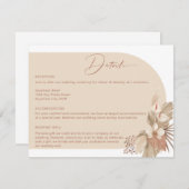 Boho Arch Pampas Grass-uitbreidingskaart Informatiekaartje (Voorkant / Achterkant)