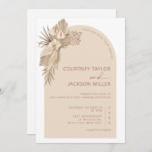 Boho Arch Pampas Grass Wedding Kaart (Voorkant / Achterkant)