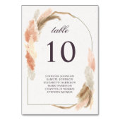 Boho arch pampas moderne bruiloft kaart (Achterkant)