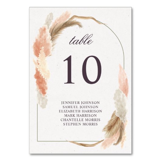 Boho arch pampas moderne bruiloft kaart (Achterkant)