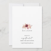 Boho Arch Pampas Vrijgezellenfeest Burgundy Kaart (Achterkant)