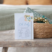 Boho Arch Pampass Grass Floral Oh Boy Baby shower Kaart