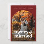 Boho Arch Pas getrouwd Foto 2024 Feestdagenkaart (Voorkant)