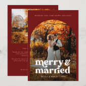 Boho Arch Pas getrouwd Foto 2024 Feestdagenkaart (Voorkant / Achterkant)