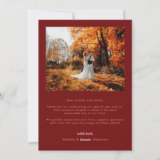 Boho Arch Pas getrouwd Foto 2024 Feestdagenkaart (Achterkant)