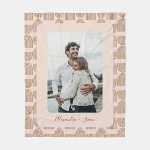 Boho Arch Pattern Terracotta Personalized Foto Fleece Deken