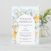Boho Arch Petals Prosecco Floral Vrijgezellenfeest Kaart (Staand voorkant)