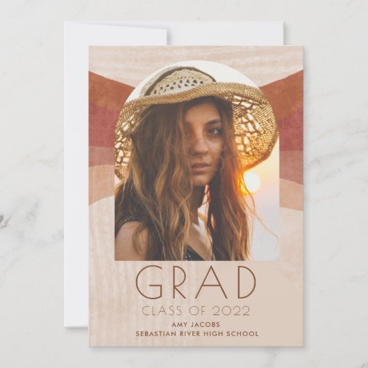Boho Arch Photo Girl High School Afstuderen (Voorkant)