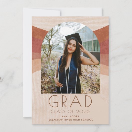 Boho Arch Photo Girl High School Afstuderen (Voorkant)