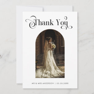 Boho Arch Photo & Retro  Weddenschap Bedankkaart