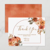 Boho Arch Pompoen Terracota Bloemen Verjaardag Bedankkaart (Voorkant / Achterkant)