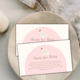 Boho Arch Princess Swan Boeken voor Baby shower Informatiekaartje