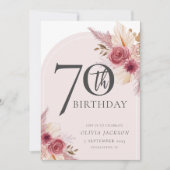 Boho Arch Roze Bloemen Weekend Verjaardagsroute Kaart (Voorkant)