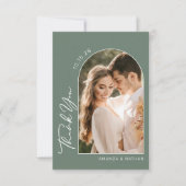 Boho Arch Sage Green Wedding Bedankkaart (Voorkant)