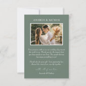 Boho Arch Sage Green Wedding Bedankkaart (Achterkant)