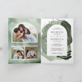 Boho Arch Sage Groene Kwaststreken QR Code Trouwen (Binnen)
