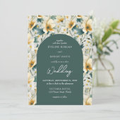 Boho Arch Salie groen geel ivoor wilde bloemen Kaart (Staand voorkant)