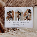 Boho Arch Sla de datum fotokaart aankondiging<br><div class="desc">Voeg je favoriete verloving foto's toe aan onze boho boogfoto,  sla de datum bruiloft aankondiging op voor de perfecte manier om je vrienden en familie te informeren over je aanstaande bruiloft.</div>