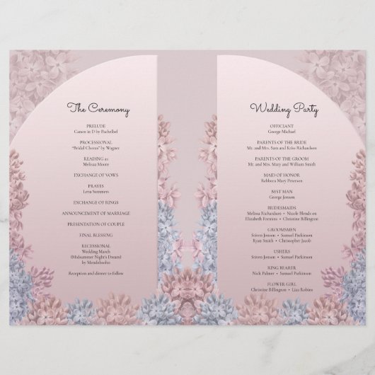 Boho arch spring bloemen stoffige roze hyacinten (Achterkant)