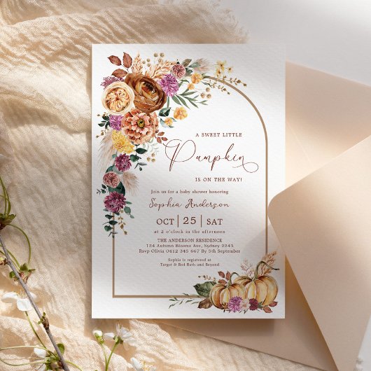 Boho Arch Sweet Little Pumpkin Baby shower