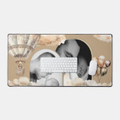 Boho Arch Teddy Bear Luchtballon Wolken Foto Bureaumat (Keyboard & Muis)