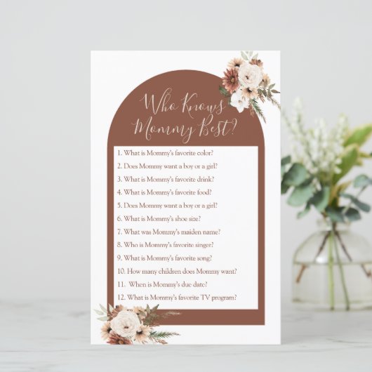 Boho Arch Terracota die mama het beste spel kent (Staand voorkant)