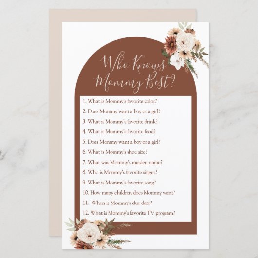 Boho Arch Terracota die mama het beste spel kent (Voorkant / Achterkant)