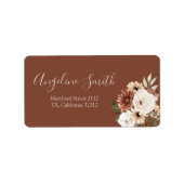 Boho Arch Terracota Floral Baby shower Adres Etiket (Voorkant)