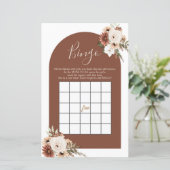 Boho Arch Terracota Floral Bingo Games (Staand voorkant)