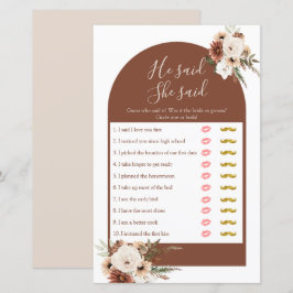 Boho Arch Terracota Hij zei dat ze Kaart van games